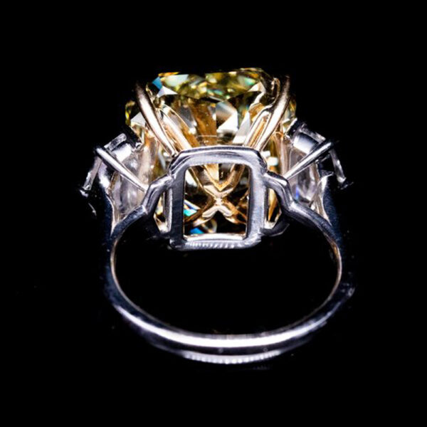 15.02CT FANCY INTENSE YELLOW RADIANT DIAMOND RING - #RR-208 - Image 3