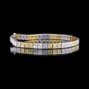 15.00CT TOTAL WEIGHT YELLOW AND COLORLESS DIAMOND BRACELET - #BR48068