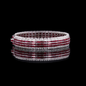 14.40CT TOTAL WEIGHT RUBY AND DIAMOND BRACELET - #BR48321