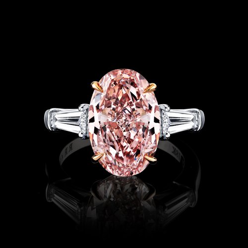 6.11 CT OVAL FANCY PINK DIAMOND RING - #RR-160