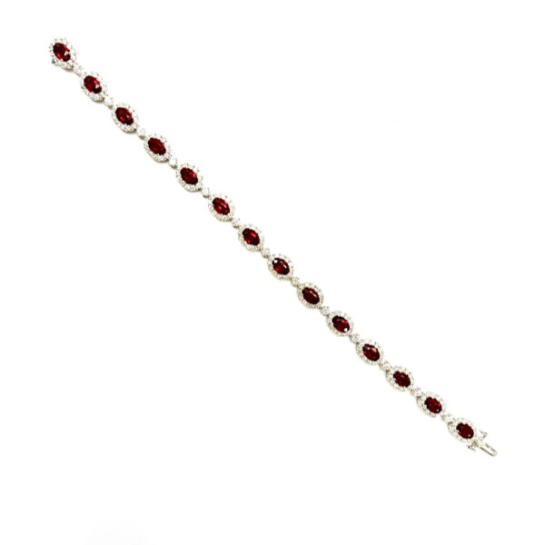 7.31CT TOTAL WEIGHT RUBIES AND DIAMOND BRACELET - #RBR-023 - Image 3