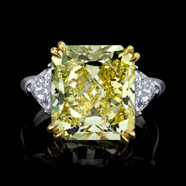 10.12CT FANCY INTENSE YELLOW DIAMOND RING - STYLE #RR-126 - Image 3