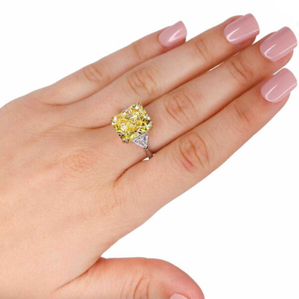 10.12CT FANCY INTENSE YELLOW DIAMOND RING - STYLE #RR-126 - Image 5