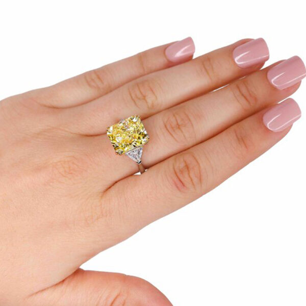 10.12CT FANCY INTENSE YELLOW DIAMOND RING - STYLE #RR-126 - Image 4