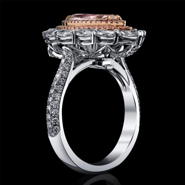 2.01 CT MARQUIS FANCY LIGHT FAINT BROWN (PINK) DIAMOND RING - #SSMRR633 - Image 2