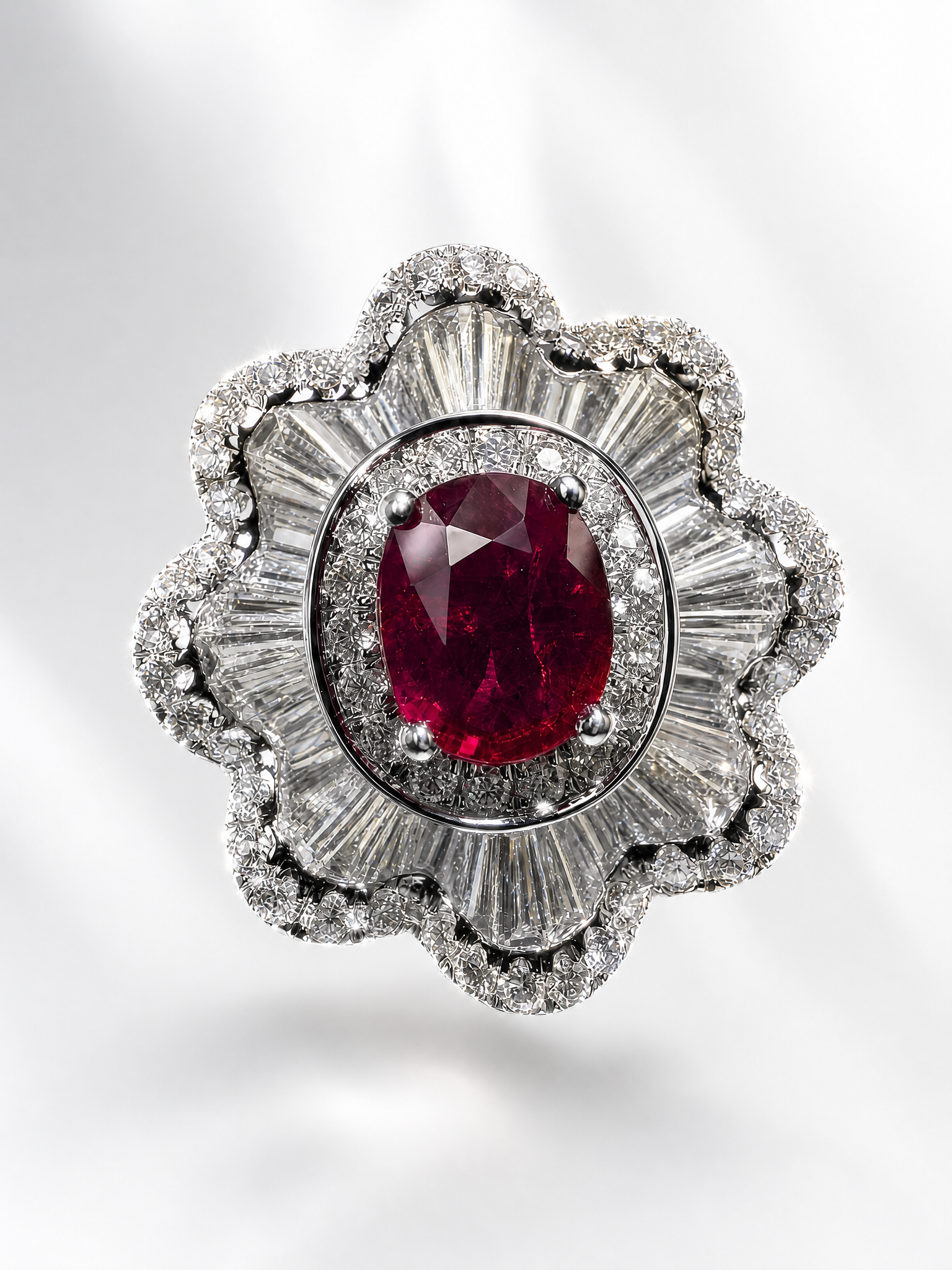 .86CT OVAL BURMA RUBY AND DIAMOND RING - STYLE #- ASP86 - Image 3