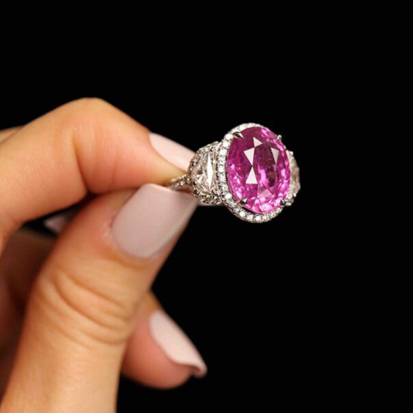 10.01 NATURAL PINK SAPPHIRE RING - #RR-118 - Image 4