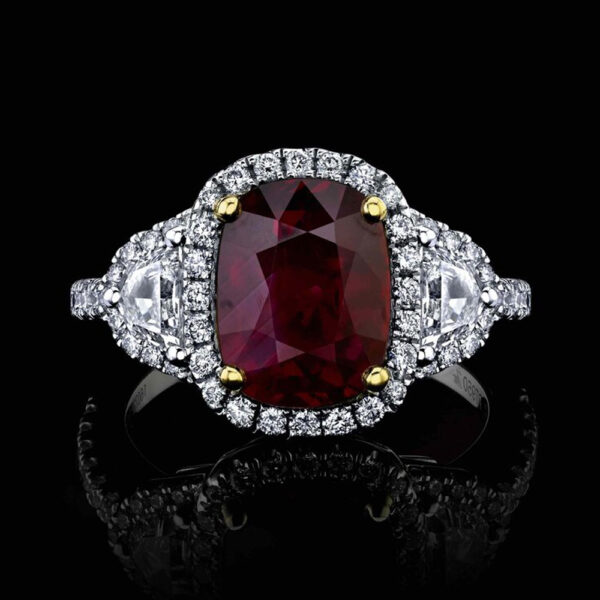 3.01CT RUBY & DIAMOND RING  - UNHEATED - STYLE #RR-149