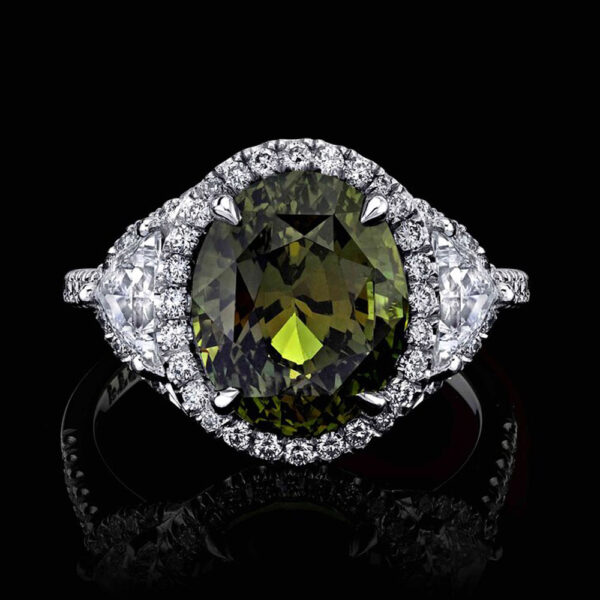 6.40 CARAT OVAL ALEXANDRITE AND DIAMOND RING - STYLE #RR-131