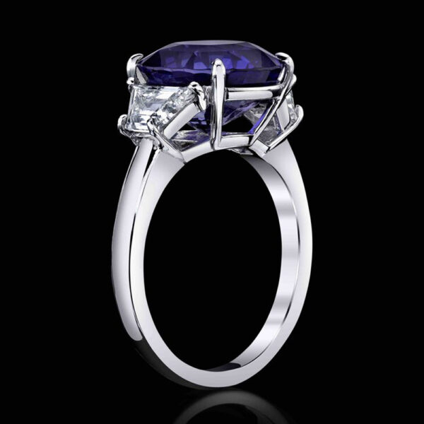 6.77CT VIOLET BLUE SAPPHIRE & DIAMOND RING STYLE #RR-151 - Image 2