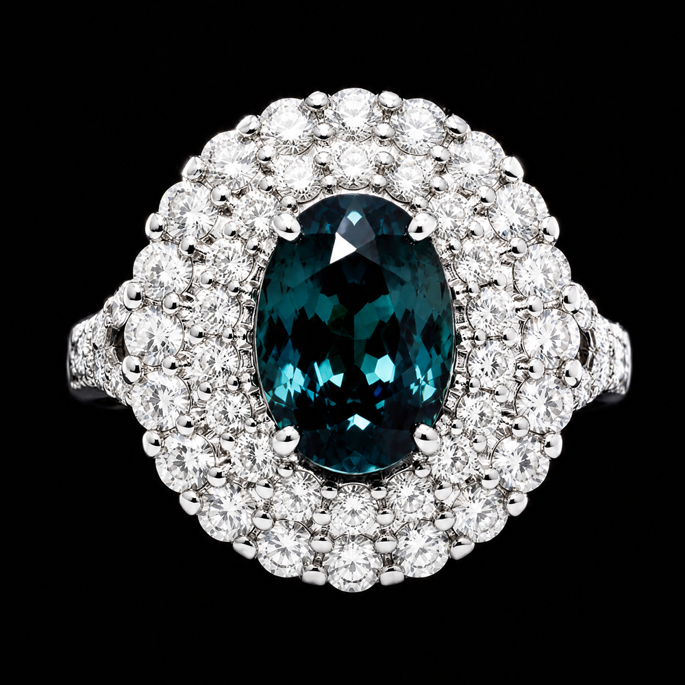 4.47 CARAT OVAL ALEXANDRITE AND DIAMOND RING - STYLE #AGC-10V