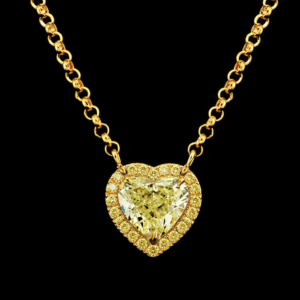 1.02 CT FANCY YELLOW HEART SHAPED DIAMOND PENDANT - #RPD-022