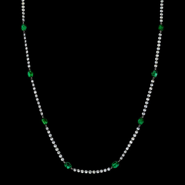 9.22CTTW Emerald and Colorless Diamond Necklace - C7937