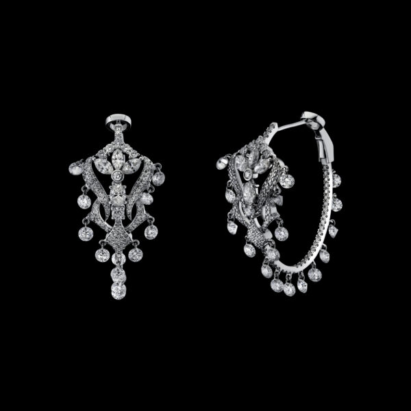 4.61CTTW Natural Colorless Diamond Earrings - E4994