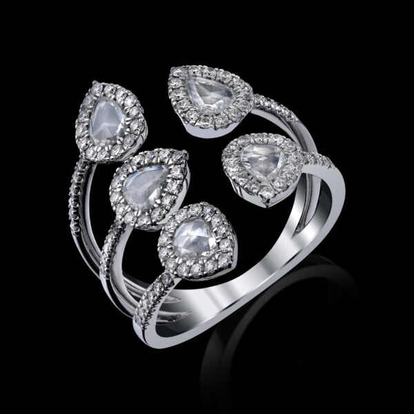 1.16CTTW Natural Colorless Diamonds and White Gold Ring - R2870