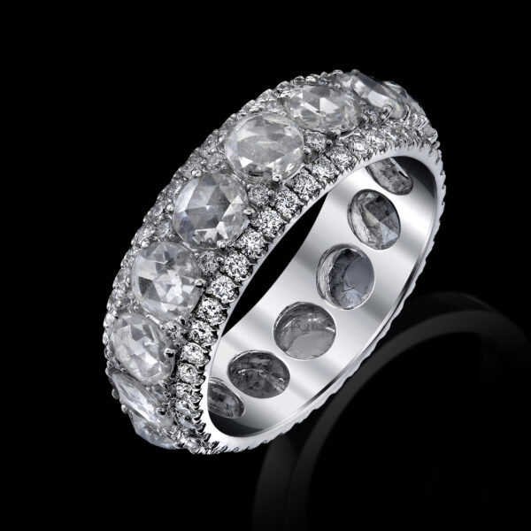 3.02CTTW Natural Colorless Diamonds and White Gold Ring - R3087