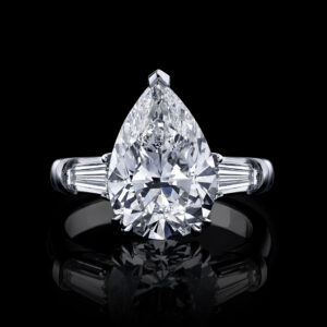 5.11CT PEAR SHAPE NATURAL DIAMOND RING - K - VVS2 - STYLE # R9036