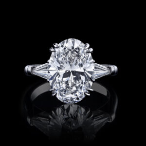 5.22CT OVAL BRILLIANT NATURAL DIAMOND RING - H - IF - STYLE #R9037