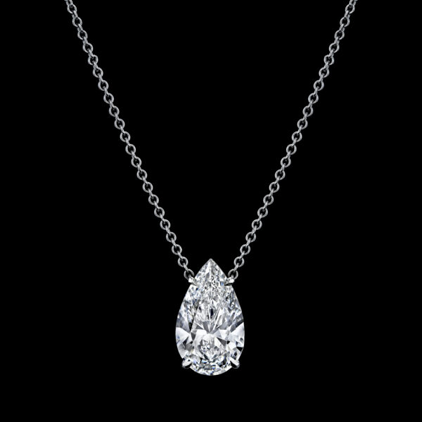 7.06CT PEAR SHAPE NATURAL DIAMOND NECKLACE - STYLE #N9021