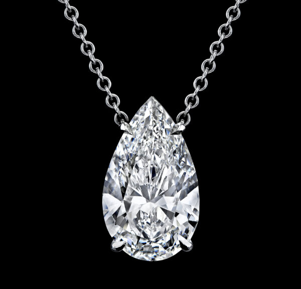 7.06CT PEAR SHAPE NATURAL DIAMOND NECKLACE - STYLE #N9021 - Image 2