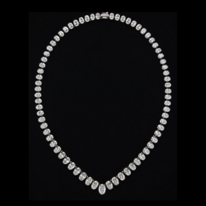 46.91CT GRADUATED OVAL SHAPE NATURAL DIAMOND NECKLACE - DEF - IF-VVS - STYLE # JAG4691