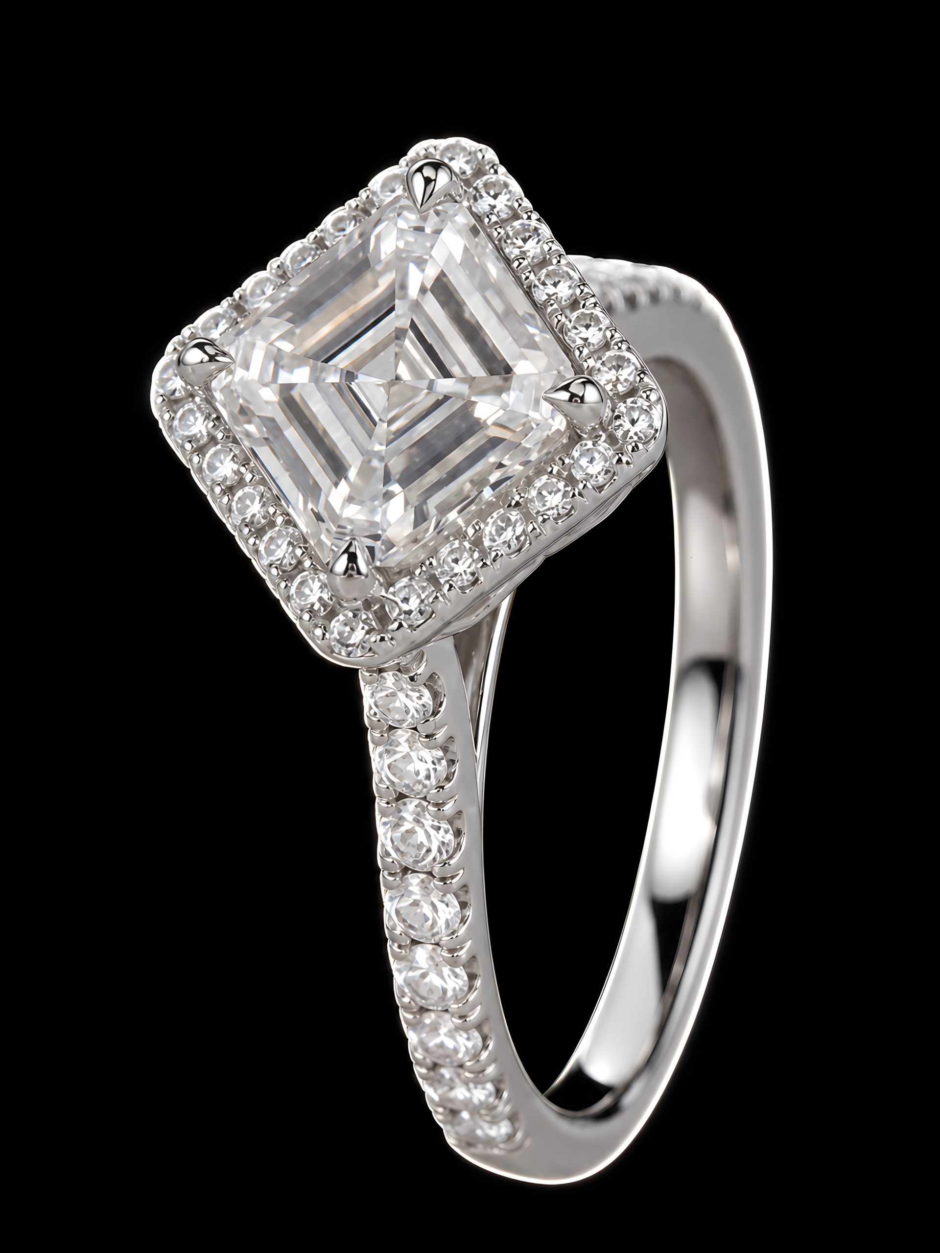 1.52CT D VS1 ASSCHER CUT DIAMOND RING - #SS1448 - Image 3