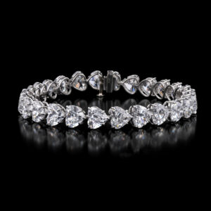 39.10CTTW HEART SHAPE LINE BRACELET- #BR49000