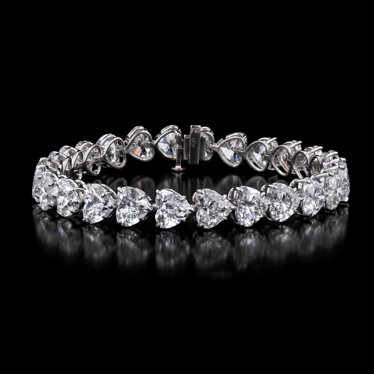 39.10CTTW HEART SHAPE LINE BRACELET- #BR49000
