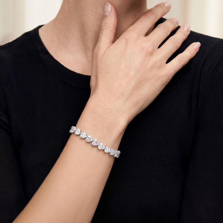 39.10CTTW HEART SHAPE LINE BRACELET- #BR49000 - Image 3