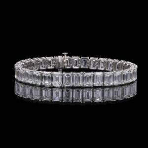 34.48CTTW EMERALD CUT DIAMOND LINE BRACELET - #BR49002