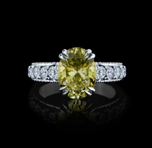 3.01CT OVAL NATURAL CHAMELEON DIAMOND - S9990