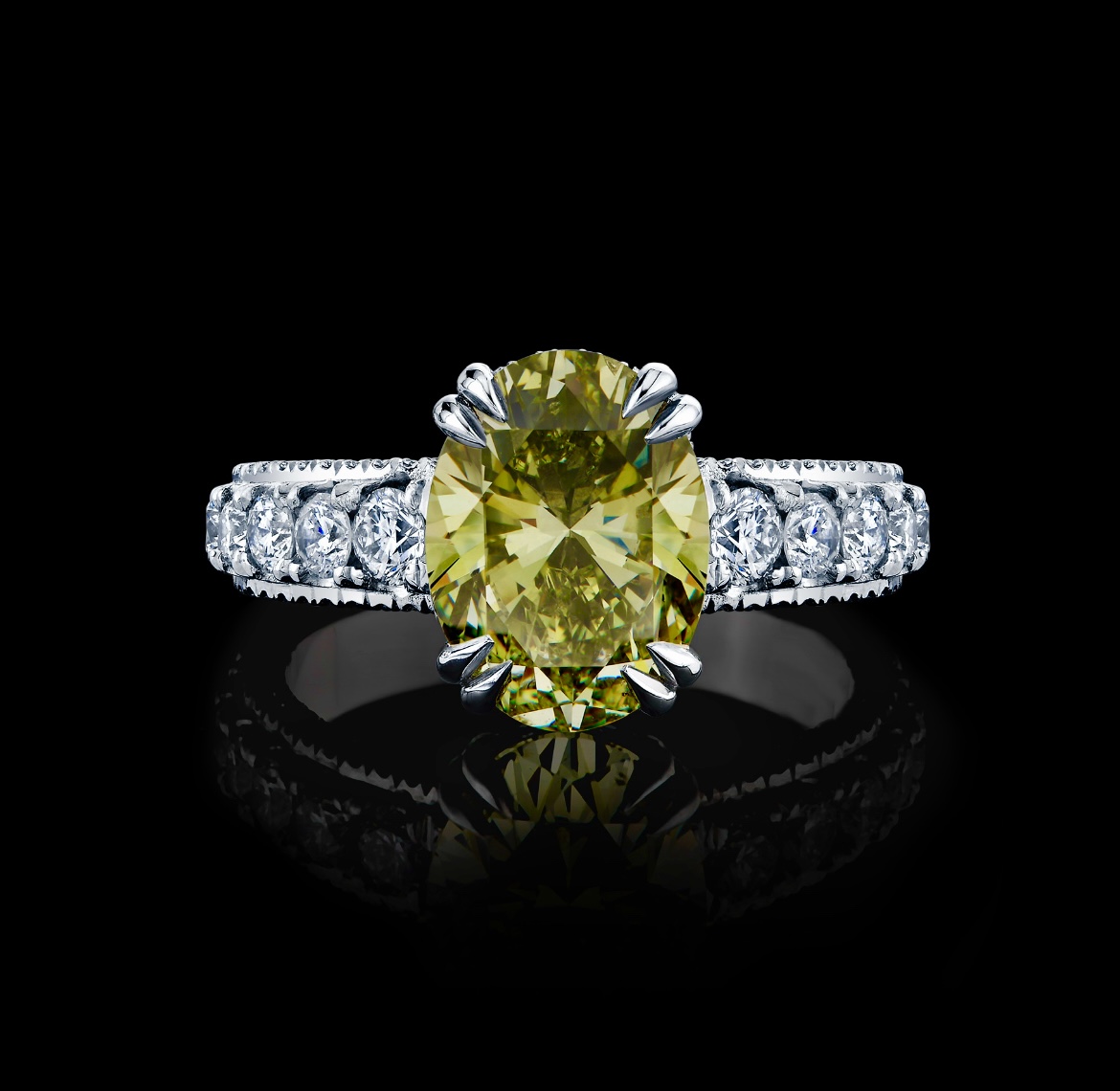 3.01CT OVAL NATURAL CHAMELEON DIAMOND - S9990