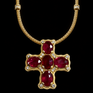 7.59CT RUBY AND DIAMOND NECKLACE - GG-296