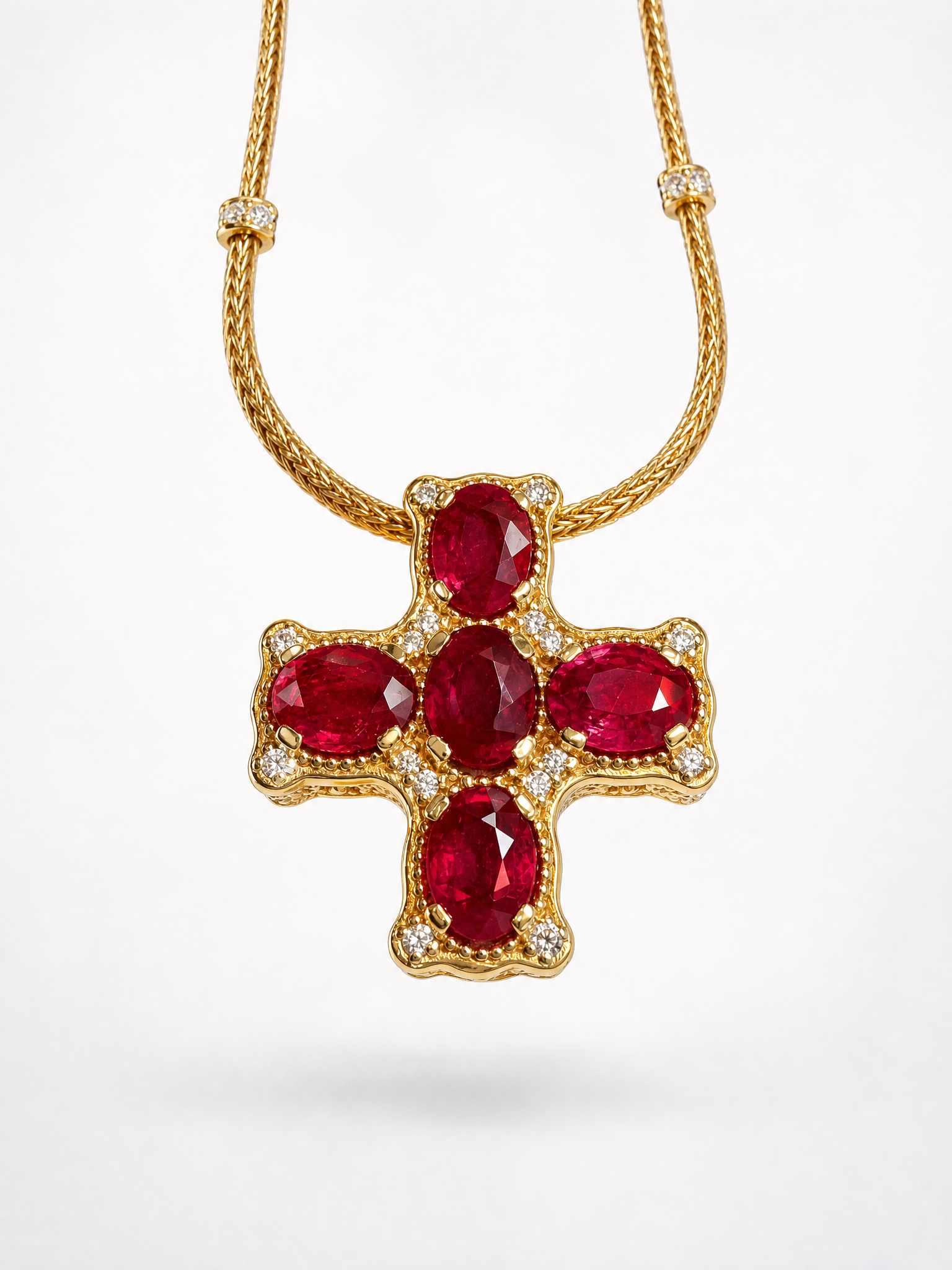 7.59CT RUBY AND DIAMOND NECKLACE - GG-296 - Image 3