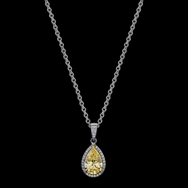 4.24CT PEAR SHAPE FANCY BROWNISH YELLOW PENDANT - #N9033