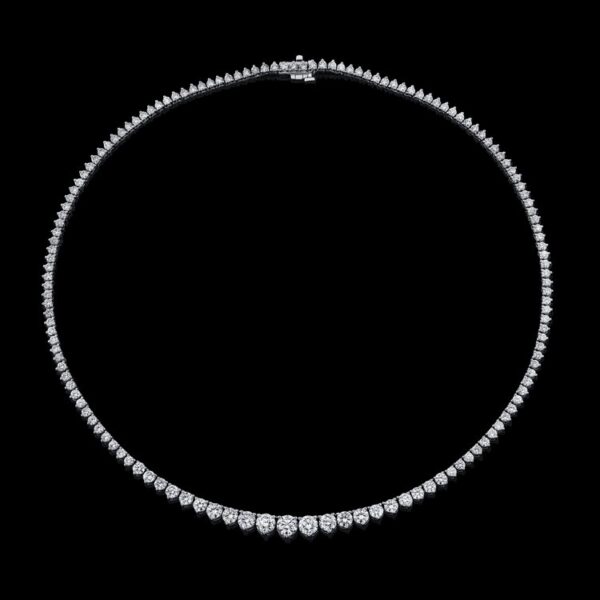 10.04CTTW PLATINUM RIVIERA NATURAL DIAMOND NECKLACE - STYLE #N9042