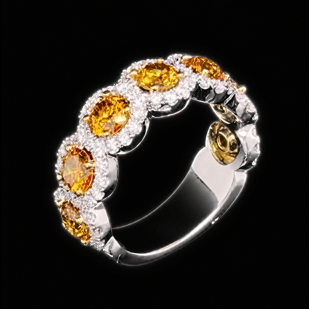 2.03CTTW ORANGE AND COLORLESS DIAMOND RING - #NY-R461