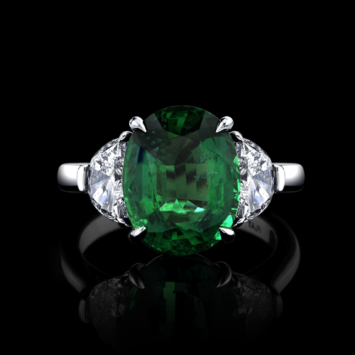 4.46CT ZAMBIAN EMERALD AND DIAMOND RING - #R9032