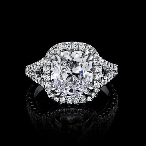 5.02CT CUSHION CUT DIAMOND RING - #R9068