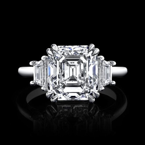 5.30CT EMERALD CUT NATURAL DIAMOND RING - #R9074