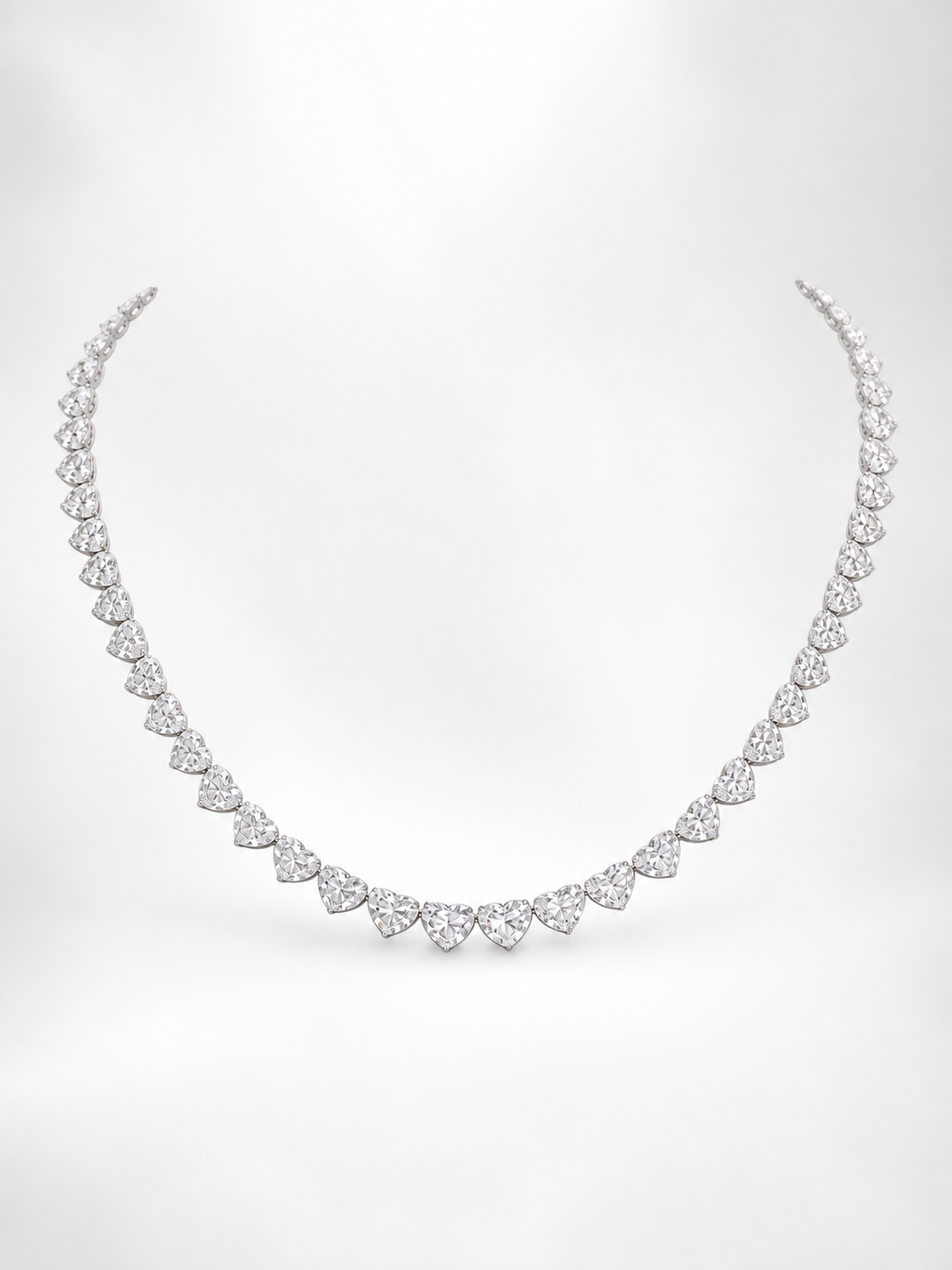 39.89CTTW NATURAL HEART SHAPE DIAMOND NECKLACE - #JAG3989 - Image 4