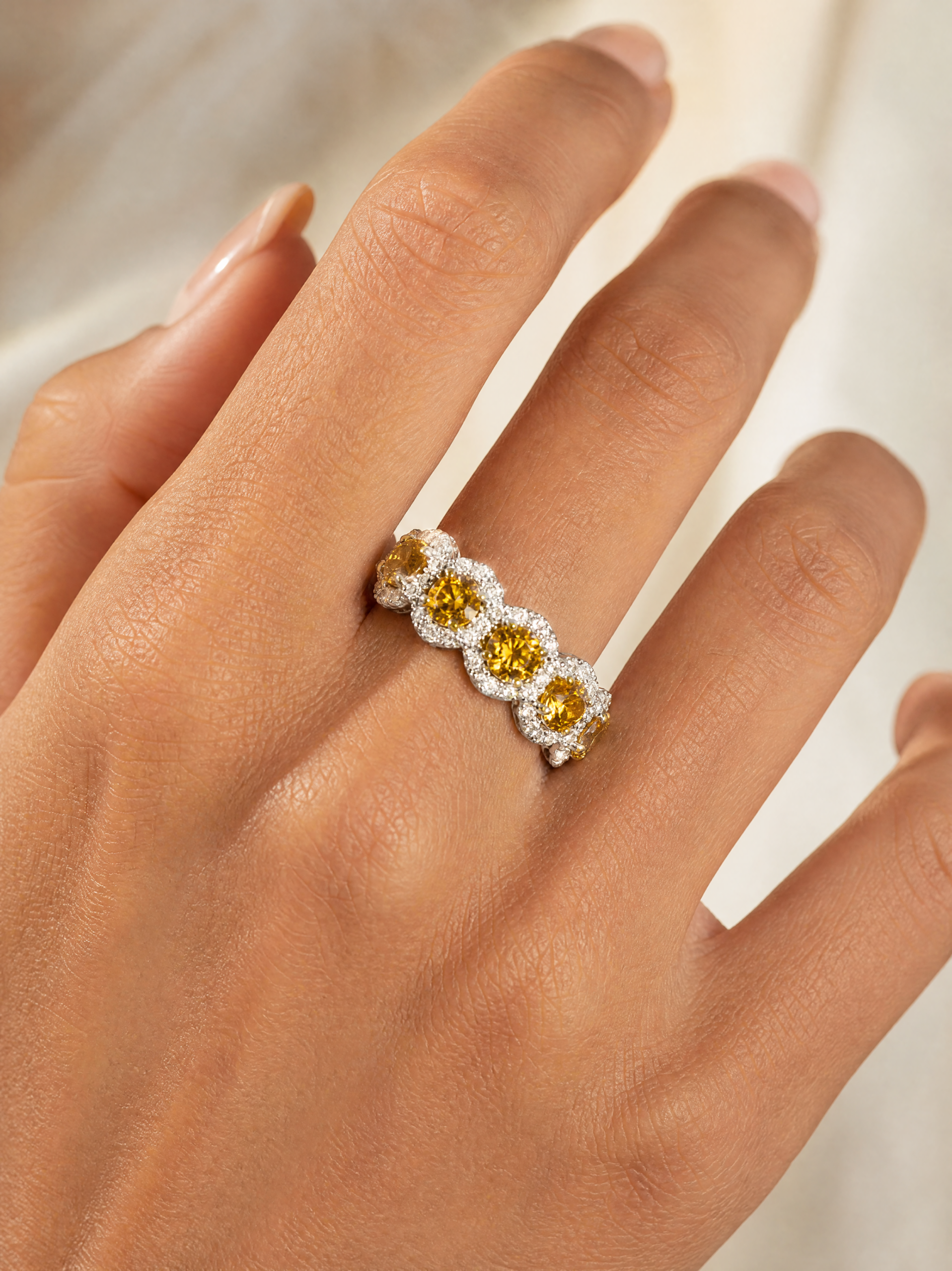 2.03CTTW ORANGE AND COLORLESS DIAMOND RING - #NY-R461 - Image 3