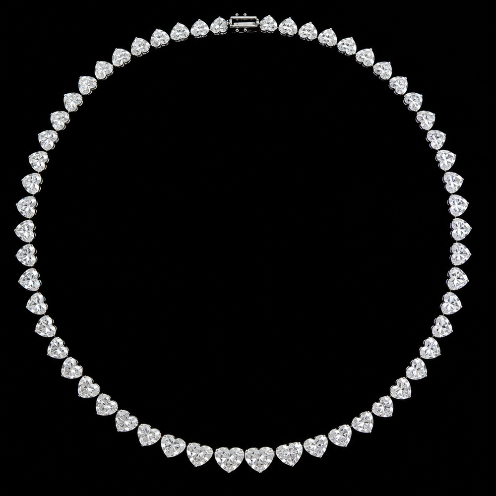 39.89CTTW NATURAL HEART SHAPE DIAMOND NECKLACE - #JAG3989