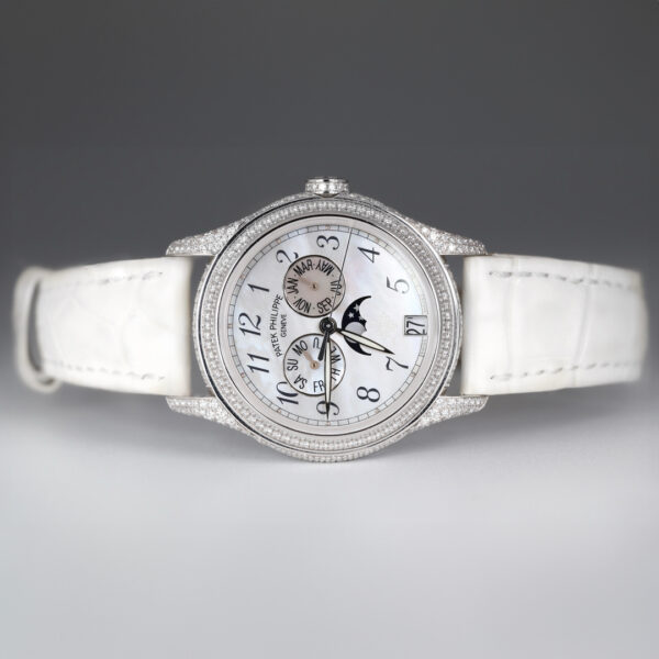 Patek Philippe Complications 37 mm Moon Phase White MOP Dial DIA