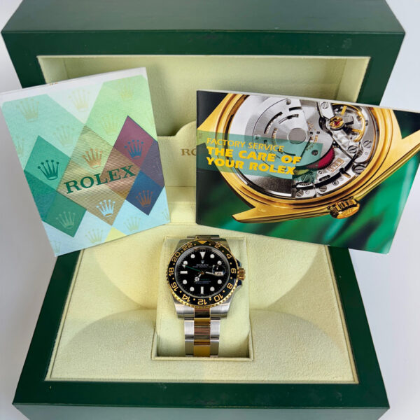 Rolex GMT Master II Black Dial YG/SS Oyster - Image 3