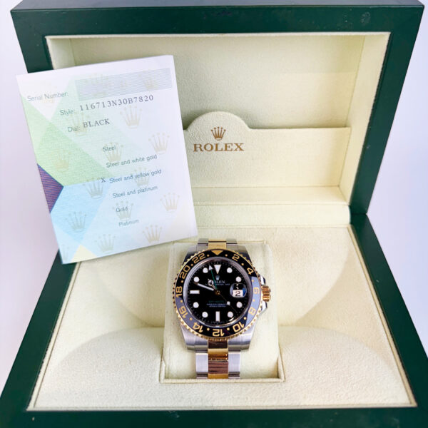 Rolex GMT Master II Black Dial YG/SS Oyster