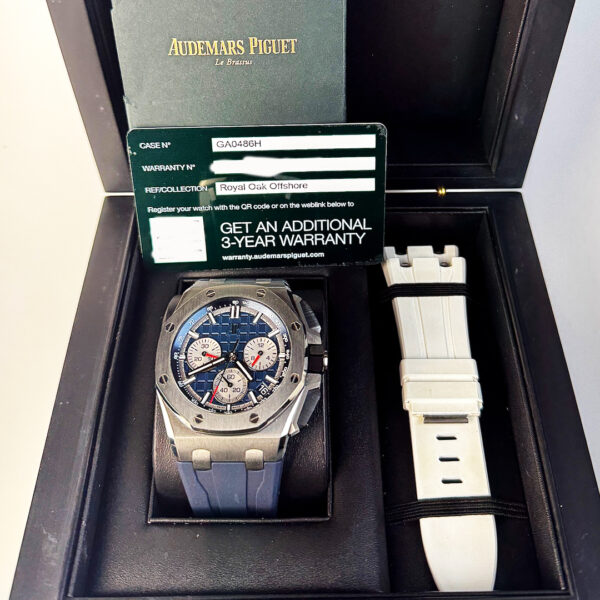 Audemars Piguet Royal Oak Offshore 43mm Blue Dial Blue Rubber Strap - Image 2