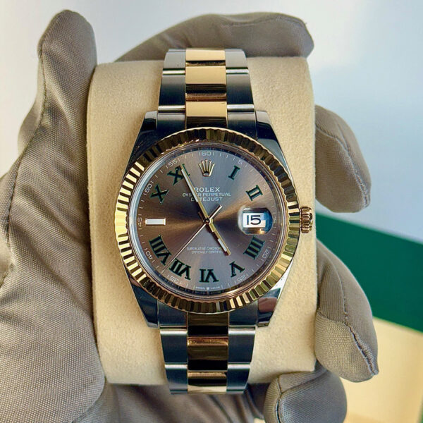 Rolex Datejust 41mm Wilmbledon Fluted Oyster YG/SS