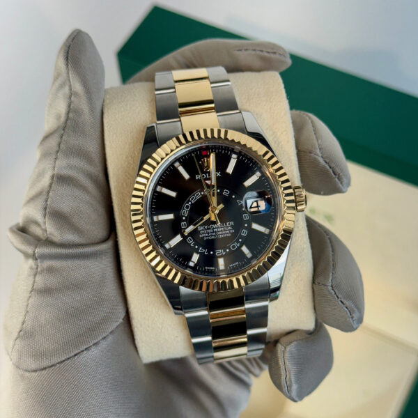 Rolex Sky-Dweller 42 mm Black Index Dial YG/SS Oyster