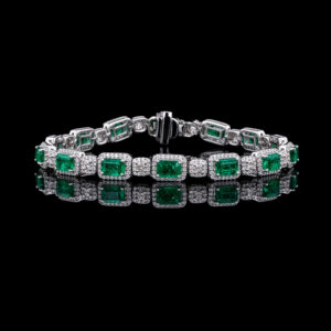 8.35CTTW EMERALD & DIAMOND BRACELET - Style #BR49001